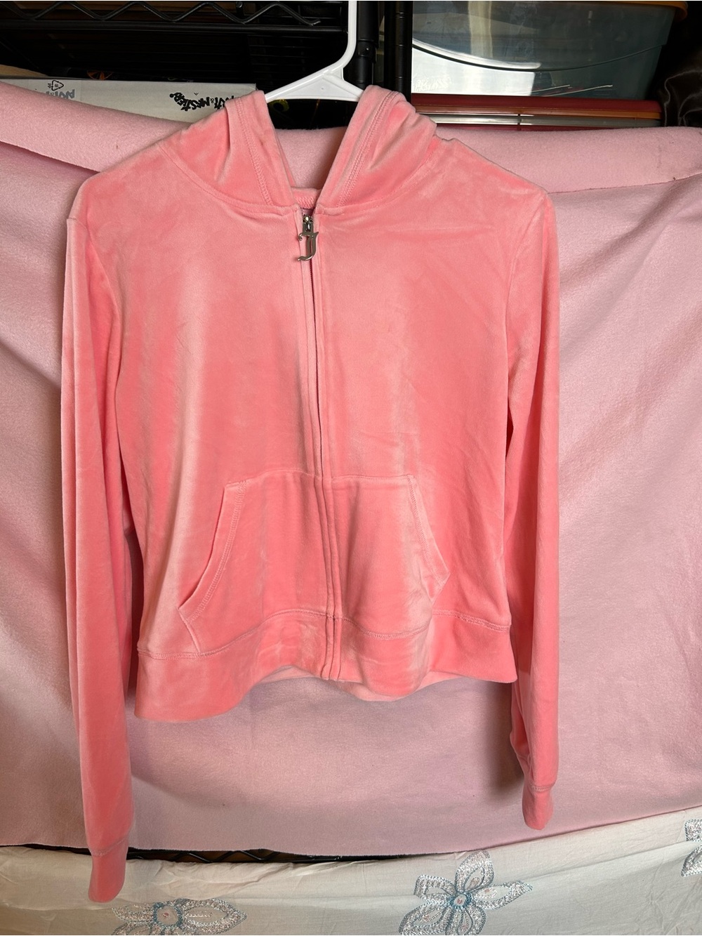 Juicy Couture Coral Pink Velour Zip Hoodie - Picture 3 of 3